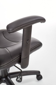 SCAUN DE BIROU STILO, NEGRU/NEGRU, TAPITERIE DIN PIELE ECOLOGICA SI PICIOARE DIN METAL, STIL MODERN - Img 5