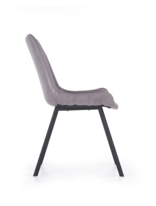 SCAUN DINING K279, GRI/NEGRU, CU TAPITERIE DIN PIELE ECOLOGICA SI PICIOARE DIN METAL, STIL MODERN - Img 7