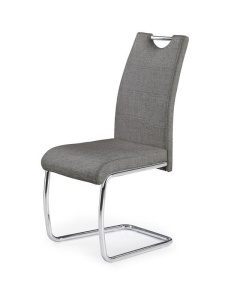 SCAUN DINING K349, GRI/CROM, CU TAPITERIE DIN STOFA SI PICIOARE DIN METAL, STIL MODERN - Img 2