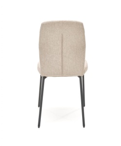 SCAUN DINING K461, BEJ/NEGRU, CU TAPITERIE DIN STOFA SI PICIOARE DIN METAL, STIL MODERN - Img 6