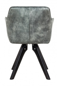 SCAUN PIVOTANT, LOFT 61X81 CM, COD 40257, DIN CATIFEA VERDE SMARALD SI CADRUL DE LEMN - Img 4