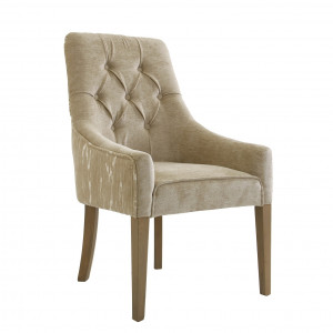 SCAUN QUIMPER REF. 22660, BUTONAT, BEJ, STIL MODERN, DIN LEMN MASIVE DE PIN , VIC - Img 1