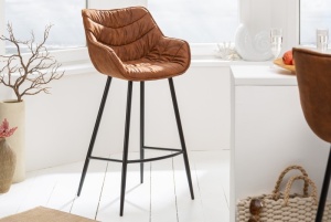 SET 2 SCAUNE DE BAR, DUTCH COMFORT, DE CULOARE MARO ANTIC, DESIGN RETRO - Img 1