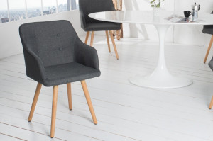 SET 2 SCAUNE GRI INCHIS SCANDINAVIA 36823 - DESIGN SCANDINAV - Img 1
