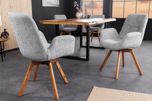 SET 2 SCAUNE ROTATIVE, BALTIC, GRI, METAL SI TESATURA BUCLE, DESIGN MODERN, ARTIM GROUP SELECTION - Img 4
