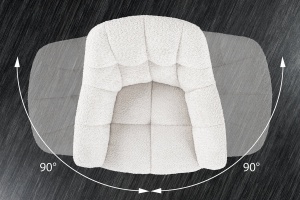 SET 2 SCAUNE ROTATIVE, PAPILLON, 180 GRADE, DIN MATERIAL BOUCLE SI SUPORT METAL, ALB, ARTIM GROUP SELECTION - Img 7