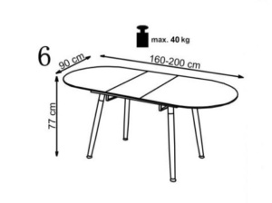 SET DINING MASA EXTENSIBILA CALIBER CU 4 SCAUNE K287 BEJ/NATURAL DESIGN SCANDINAV HALMAR - Img 3