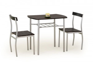 SET DINING - MASA LANCE WENGE CU 2 SCAUNE DESIGN MODERN HALMAR - Img 1