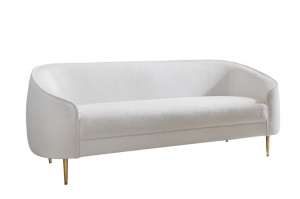 SOFA/DIVAN, 205CM, TEXTIL PLUS, BOUCLE, ALB/AURIU, DESIGN EXCLUSIVIST, ARTIM GROUP SELECTION - Img 6