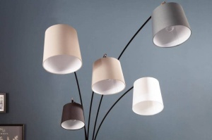 STOC!!! LAMPADAR LEVELS MULTICOLOR 205CM DIN METAL SI TEXTIL COD 36398 - Img 3