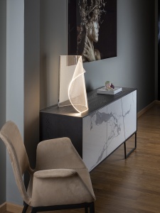 VEIOZA VELOS, 50 CM, CROM/TRANSPARENT, DIN METAL SI METACRILAT MICROIMPRIMAT, STIL MODERN - Img 1