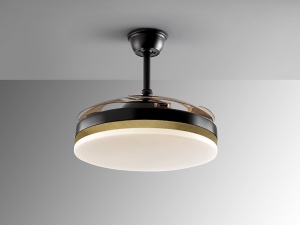 VENTILATOR VENTO, CU TELECOMANDA, 35/45 CM, NEGRU MAT/AURIU/OPAL, DIN METAL SI ACRIL, STIL MODERN - Img 4