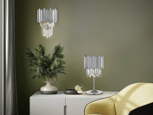 APLICA TIARA, 31 CM, CROM/TRANSPARENT, DIN METAL, ABS SI STICLA, STIL MODERN - Img 2