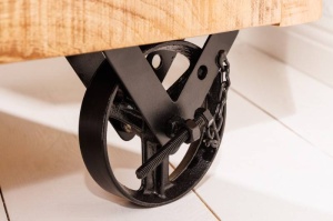 BUFET 90CM, BODEGA, LEMN MASIV SI ROTI METAL, ARTIM GROUP SELECTION - Img 4