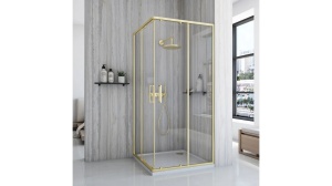 CABINA DE DUS REA CITY, CULISANTA, 80x80 CM, AURIU PERIAT, DIN STICLA, CALITATE SUPERIOARA - Img 2