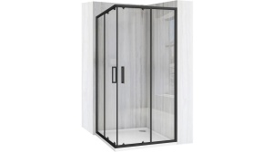CABINA DE DUS REA CITY, CULISANTA, 90x90 CM, NEGRU, DIN STICLA, CALITATE SUPERIOARA - Img 1