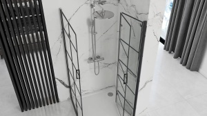 CABINA DE DUS REA MOLIER DOUBLE, PLIABILA, 90x100CM, NEGRU, DIN STICLA, CALITATE SUPERIOARA - Img 3