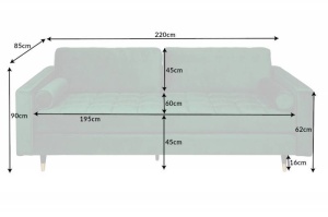 CANAPEA CONFORTABILA, 225CM, TAPITATA IN CATIFEA, VERDE SMARALD, ARTIM GROUP SELECTION - Img 7