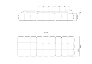 CANAPEA MODULARA BELLIS, STANGA, 3 LOCURI, 282 CM, DIVERSE CULORI SI MATERIALE, DESIGN DEOSEBIT - Img 21
