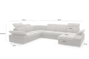 COLTAR CONTINENTAL XL, GRUPA II, CU FUNTIE DE DORMIT, CONFECTIONAT DIN SPUMA POLIURETANICA,METAL SI TEXTIL, STIL MODERN - Img 2