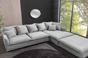 COLTAR DREAPTA, MATERIAL BOUCLE, 255CM, CULOARE GRI, DESIGN MODERN, ARTIM GROUP SELECTION - Img 3