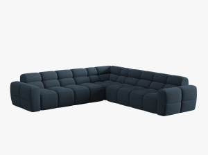 COLTAR LISA, 6 LOCURI, 310 CM, ALBASTRU INCHIS 77, TAPITERIE DIN STOFA, DESIGN DEOSEBIT - Img 1
