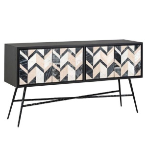 COMODA ROSTELLI, 150 CM, MULTICOLOR, DIN MARMURA SI LEMN MASIV, STIL MODERN, B2 - Img 2