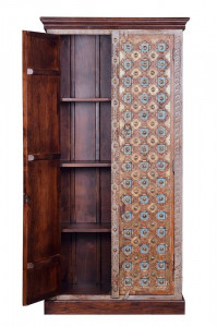 DULAP 6556, MARO/MULTICOLOR, LEMN MASIV DE MANGO SCULPTAT SI DETALII DIN BRONZ, STIL VINTAGE G&C - Img 2