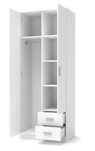 DULAP LIMA S-2, ALB, DIN PAL MELAMINAT, STIL MODERN, HALMAR - Img 2
