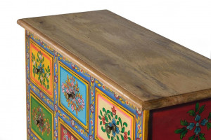 DULAP LIVING BERRY 70CM, MULTICOLOR, LEMN DE MANGO SI MDF, GINER Y COLOMER - Img 3