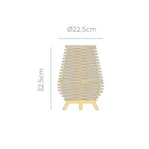 LAMPA DE MASA BOSSA 30 INDOOR, CONFECTIONATA DIN FIBRE NATURALE - Img 3