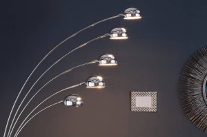 LAMPADAR FIVE LIGHTS CROM 200CM DIN METAL SI MARMURA COD 7365 - Img 4