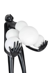 LAMPADAR HUMAN, NEGRU/ALB, DIN FIBRA DE STICLA SI STICLA, STIL MODERN - Img 4
