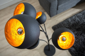 LAMPADAR MAGMA NEGRU/AURIU 170CM DIN METAL COD 37004 - Img 1
