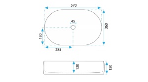 LAVOAR REA ALMA, 57 CM, ALB, DIN CERAMICA, CALITATE SUPERIOARA - Img 6