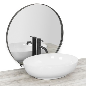 LAVOAR REA CAROLA, SLIM, 51,5 CM, ALB, DIN CERAMICA, CALITATE SUPERIOARA - Img 1