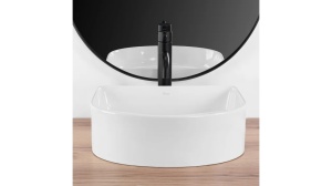LAVOAR REA CLARA, ALB, 40 CM, DIN CERAMICA, CALITATE SUPERIOARA - Img 2