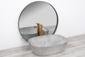 LAVOAR REA FREJA, EFECT DE PIATRA GRI, 50 CM, DIN CERAMICA, CALITATE SUPERIOARA - Img 1