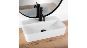 LAVOAR REA NAOMI, ALB, 45,5 CM, DIN CERAMICA, CALITATE SUPERIOARA - Img 1