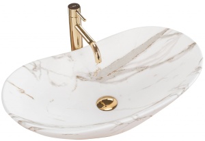 LAVOAR REA ROYAL, LAVA, 60,5 CM, EFECT DE MARMURA ALBA, DIN CERAMICA, CALITATE SUPERIOARA - Img 5