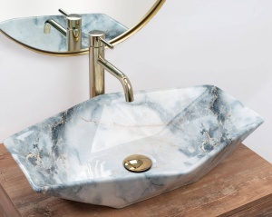 LAVOAR REA VEGAS, GRANIT, EFECT DE MARMURA, 57 CM, DIN CERAMICA, CALITATE SUPERIOARA - Img 1