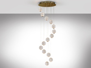 LUSTRA/PLAFONIERA AUSTRAL, 50 CM, AURIU/TRANSPARENT, DIN METAL SI ACRIL OPTIC, STIL MODERN - Img 2