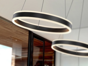 LUSTRA/PLAFONIERA HELIA, 50 CM, NEGRU MAT/OPAL, DIN METAL, ALUMINIU SI ACRIL, STIL MODERN - Img 2