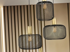 LUSTRA/PLAFONIERA OSIRIS, 58 CM, NEGRU MAT/AURIU, DIN METAL, STIL MODERN - Img 2