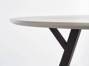 MASA DINING BALROG, GRI DESCHIS/NEGRU, 100 CM, BLAT DIN MDF LACUIT SI PICIOARE DIN METAL, STIL MODERN - Img 7