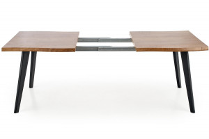 MASA DINING EXTENSIBILA DICKSON, STEJAR NATURAL/NEGRU, 120/180 CM, BLAT DIN MDF SI PICIOARE DIN METAL, STIL MODERN, HALMAR - Img 4