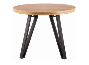 MASA DINING EXTENSIBILA GALAXY, 100/168 CM, STEJAR ARTISAN/NEGRU, BLAT DIN PAL LAMINAT SI PICIOARE DIN METAL, STIL MODERN - Img 3