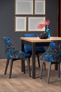 MASA DINING EXTENSIBILA TIAGO, STEJAR CRAFT/NEGRU, 90/125 CM, BLAT DIN PAL SI PICIOARE DIN MDF, STIL VINTAGE - Img 5