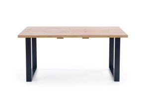 MASA DINING EXTENSIBILA VENOM, STEJAR WOTAN/NEGRU, 135/185 CM, BLAT DIN MDF LAMINAT SI PICIOARE DIN METAL, STIL VINTAGE - Img 7