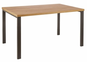 MASA DINING/LIVING EXTENSIBILA TRISTAN, 80(148)x80, STEJAR/NEGRU, DIN METAL SI PLACA LAMINATA, STIL MODERN, SIGNAL - Img 2